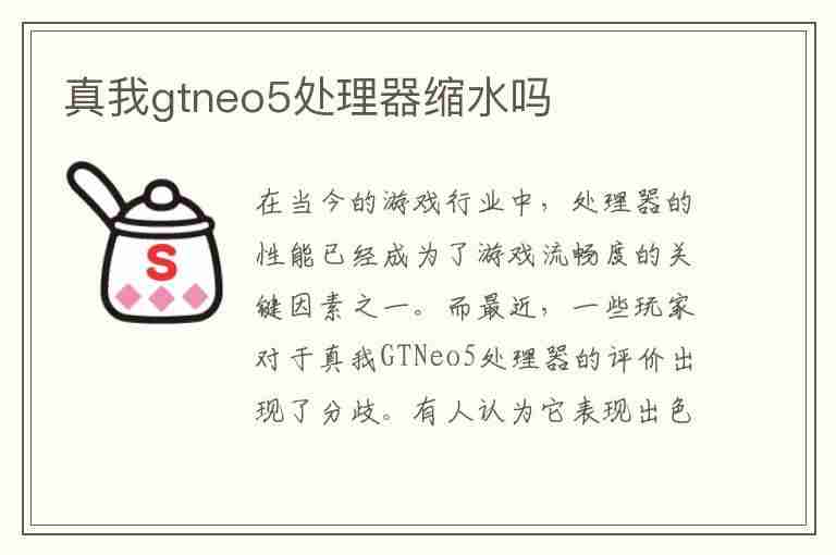 真我gtneo5处理器缩水吗